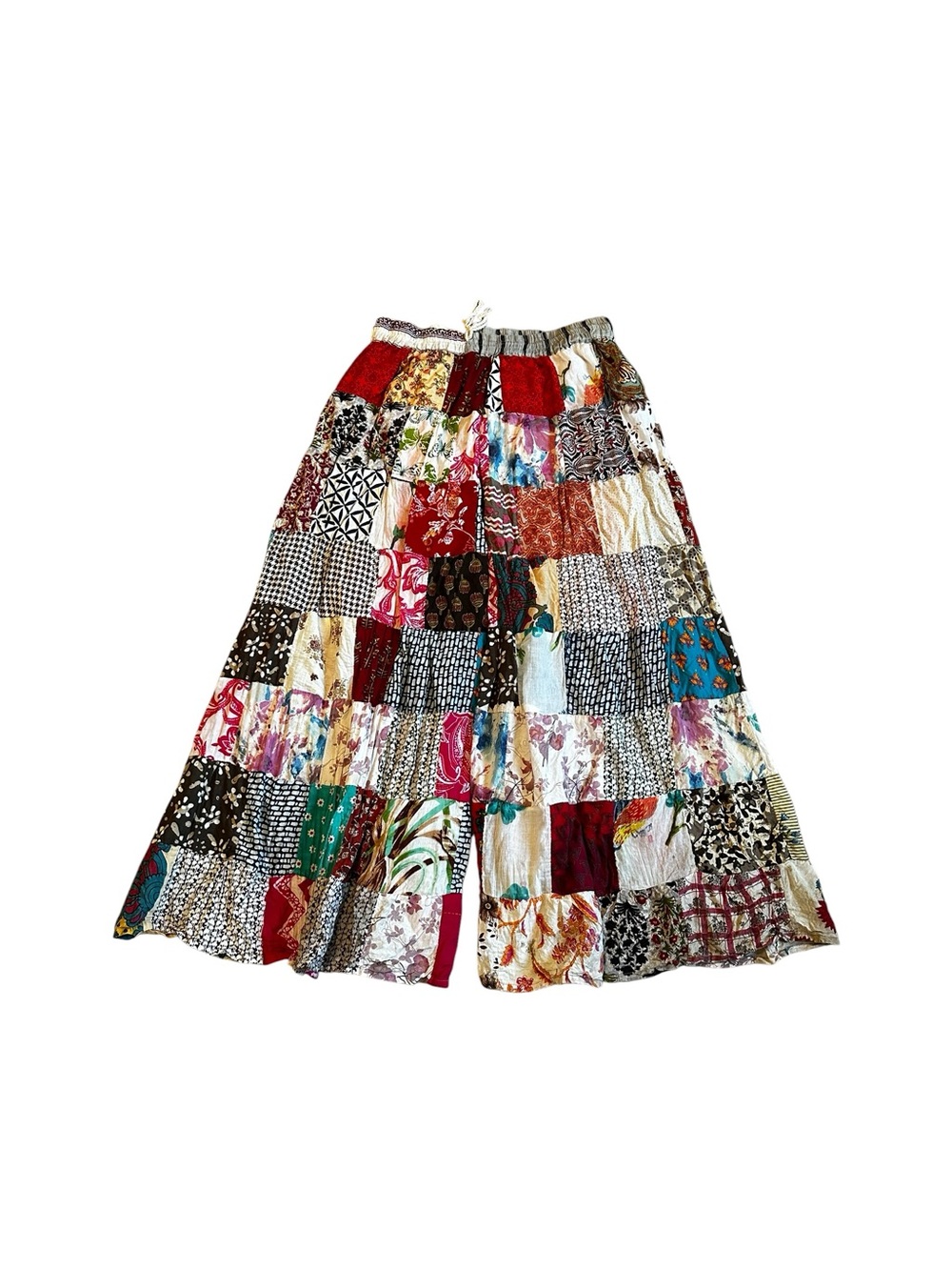 Jessica Taylor Eclectic Patchwork Palazzo Pants Boho Hippie Flowy Artsy One Size